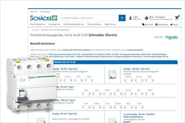Bestell-Assistent Verteilereinbaugeräte, Serie Acti9 iC40 Schneider Electric