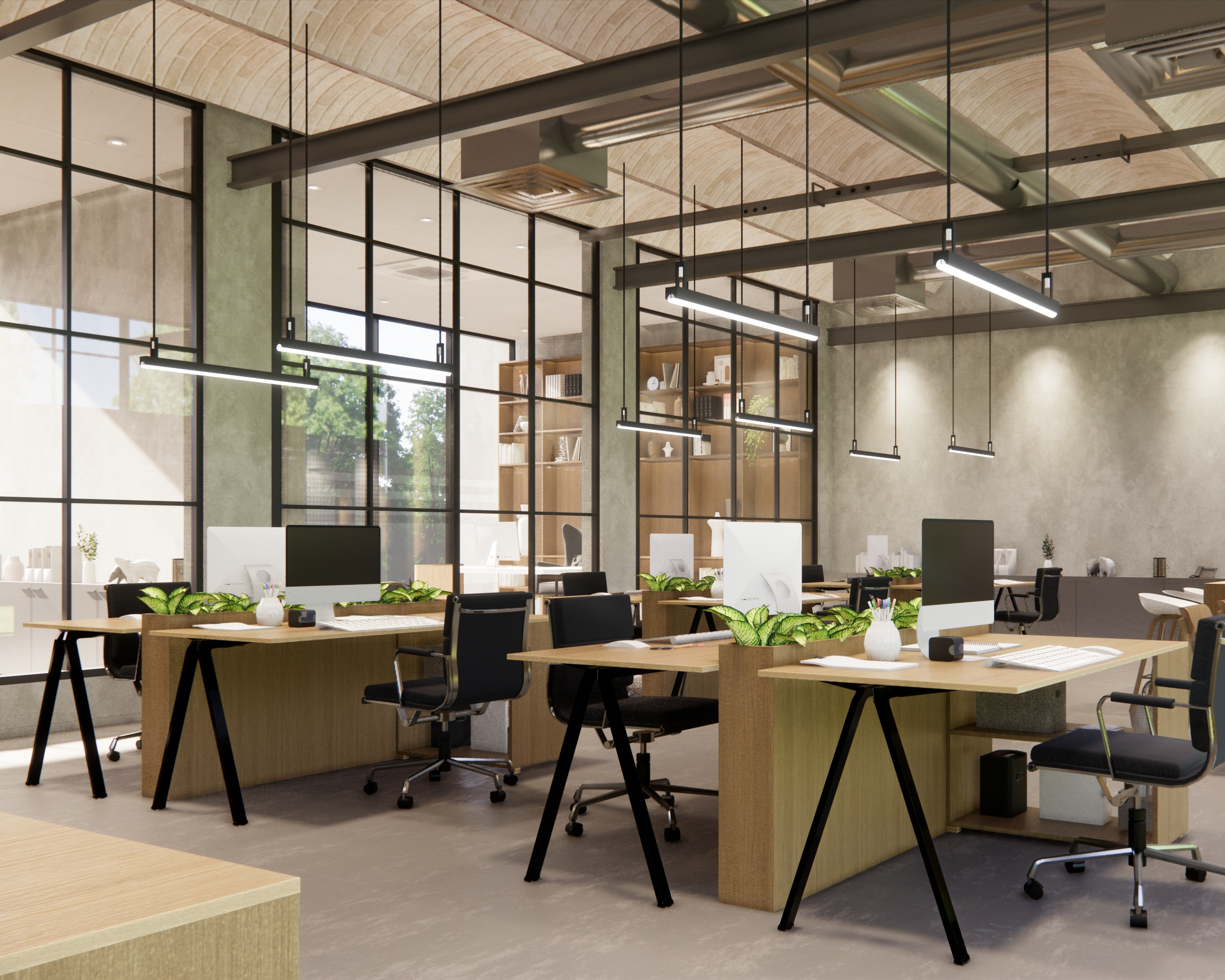 Büro mit LED Beleuchtung